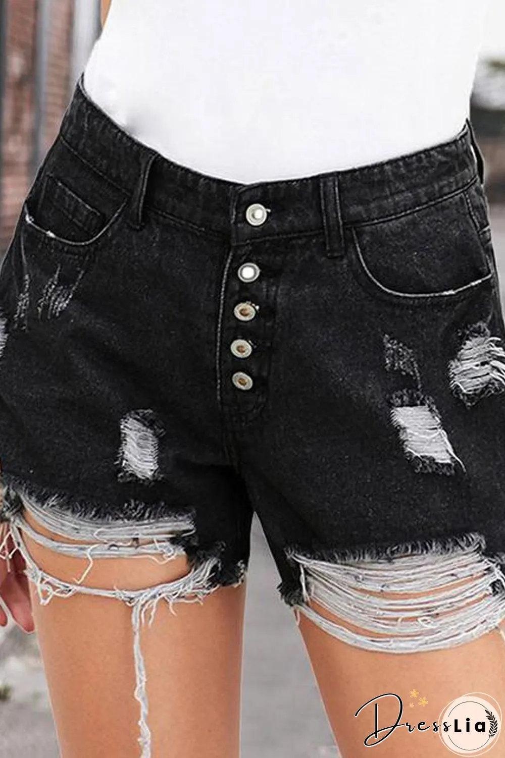 Denim Hole Ripped Distressed Shorts