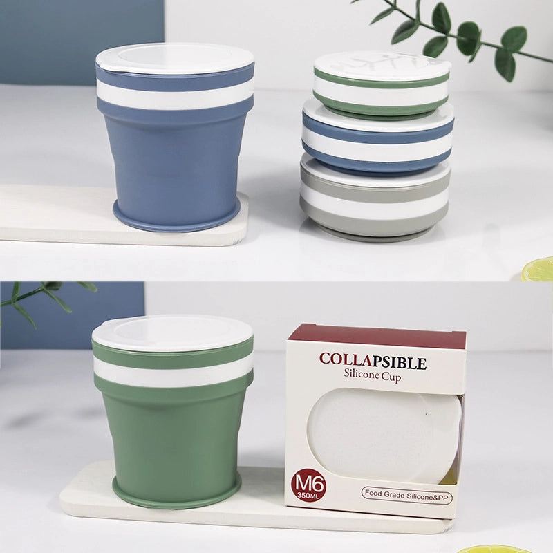 Silicone Folding Water Cup Custom Telescopic Coffee Cup Travel Camping Portable Gargle Cup Handy Cup Factory