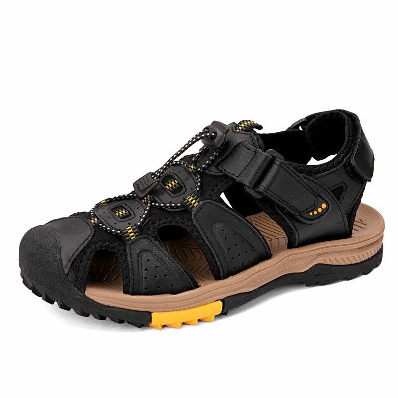 2021 Big Size Summer Genuine Leather Outdoor Men's Shoes Men Sandals For Male Casual Shoes Water Walking Beach Sandalias Sandal
