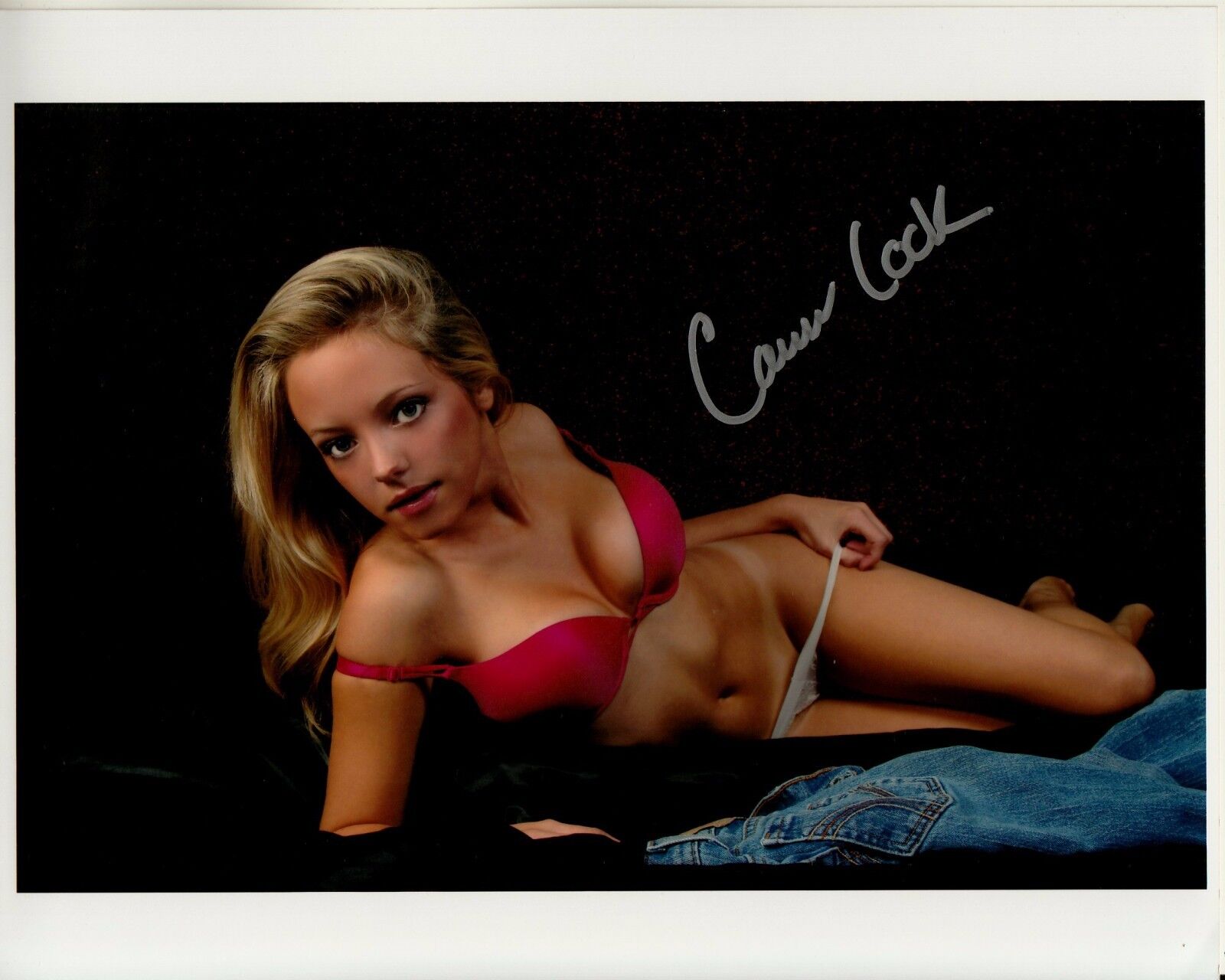 CASSIE COOK hand-signed BUSTY SEXY SEDUCTIVE IN BED color 8x10 uacc rd coa PROOF