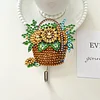 6pcs/set Special-shaped Diamond Painting Wall-mounted Key Hook Kit (Sunflower)