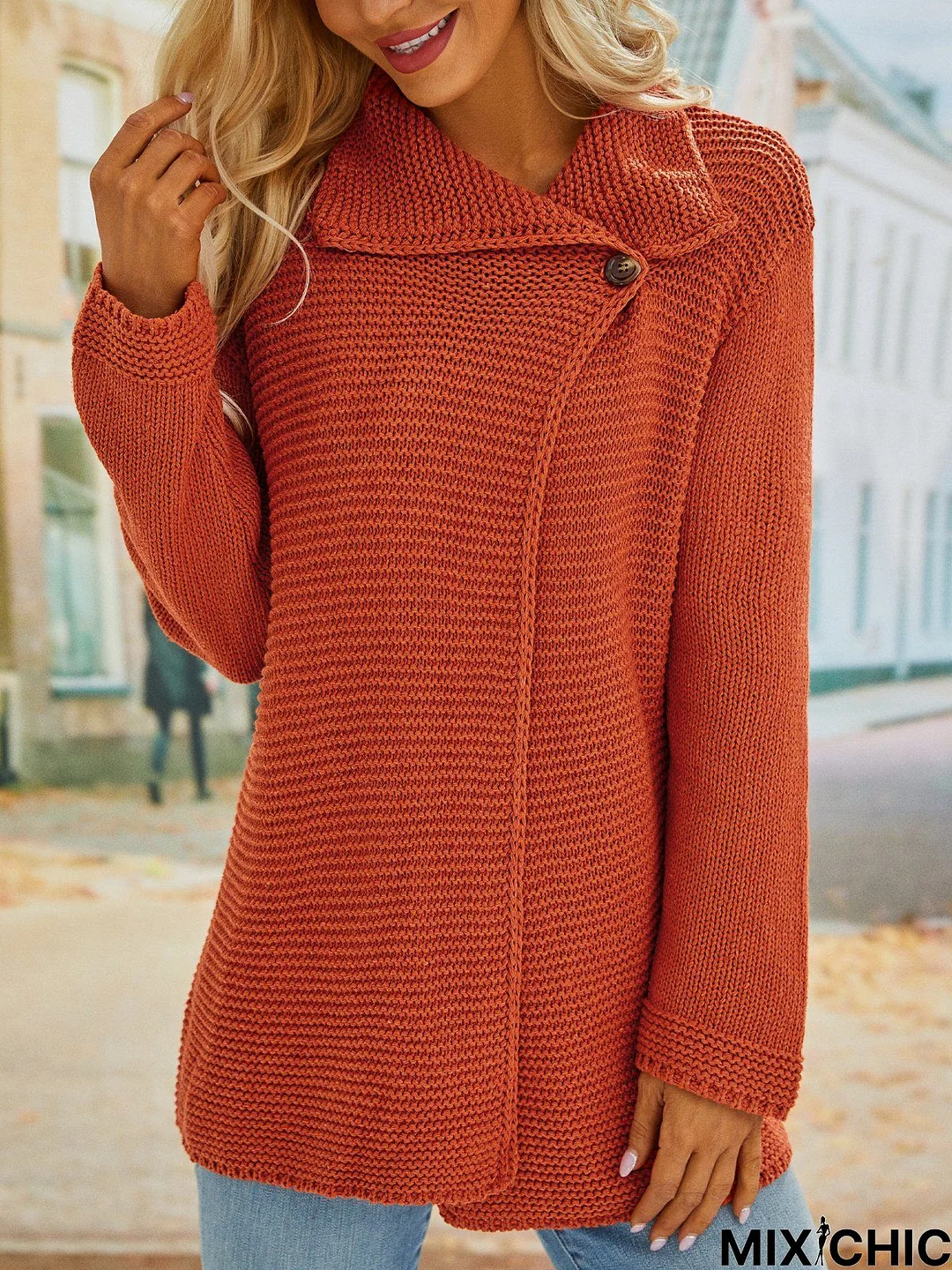 Solid Long Sleeve Casual Sweater coat