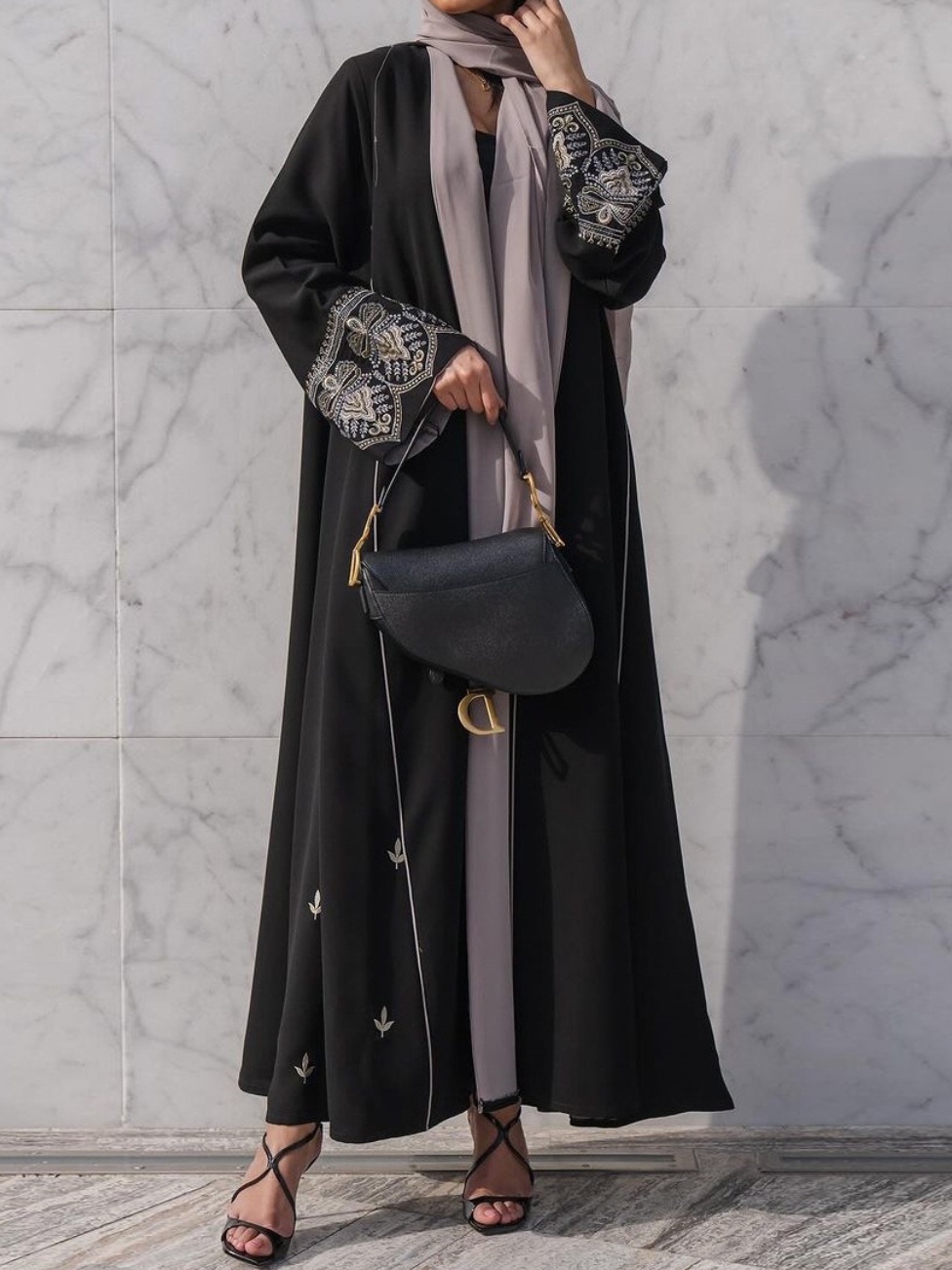 Fashionable Embroidered Patchwork Cardigan Trendy Dress | Oxredo Shop Ramadan Sale