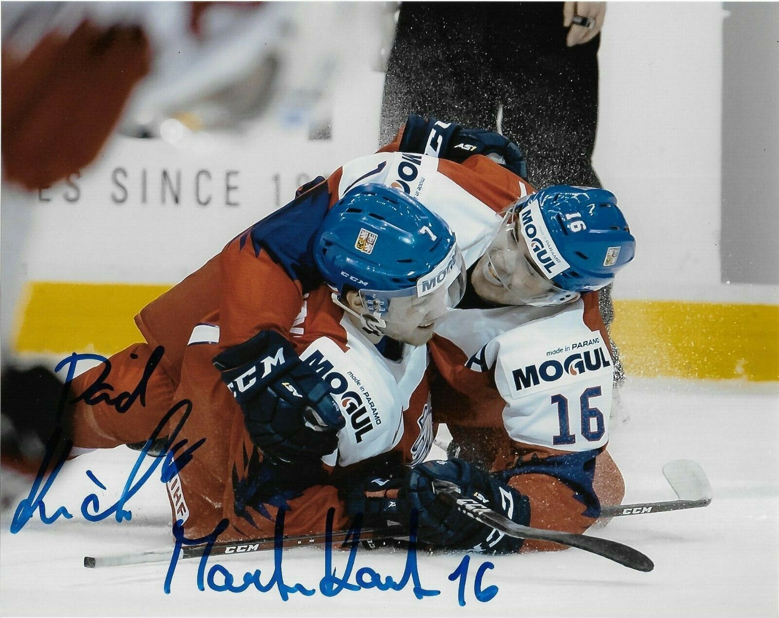 Czech Martin Kaut David Kvasnicka Signed Autographed 8x10 IIHF Photo Poster painting COA #2