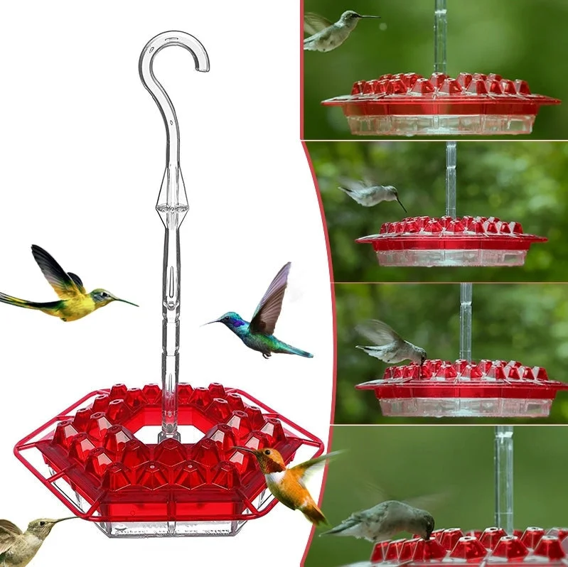 Hummingbird Feeder Outdoor Hanging Six Sides Hooked Bird Feeder