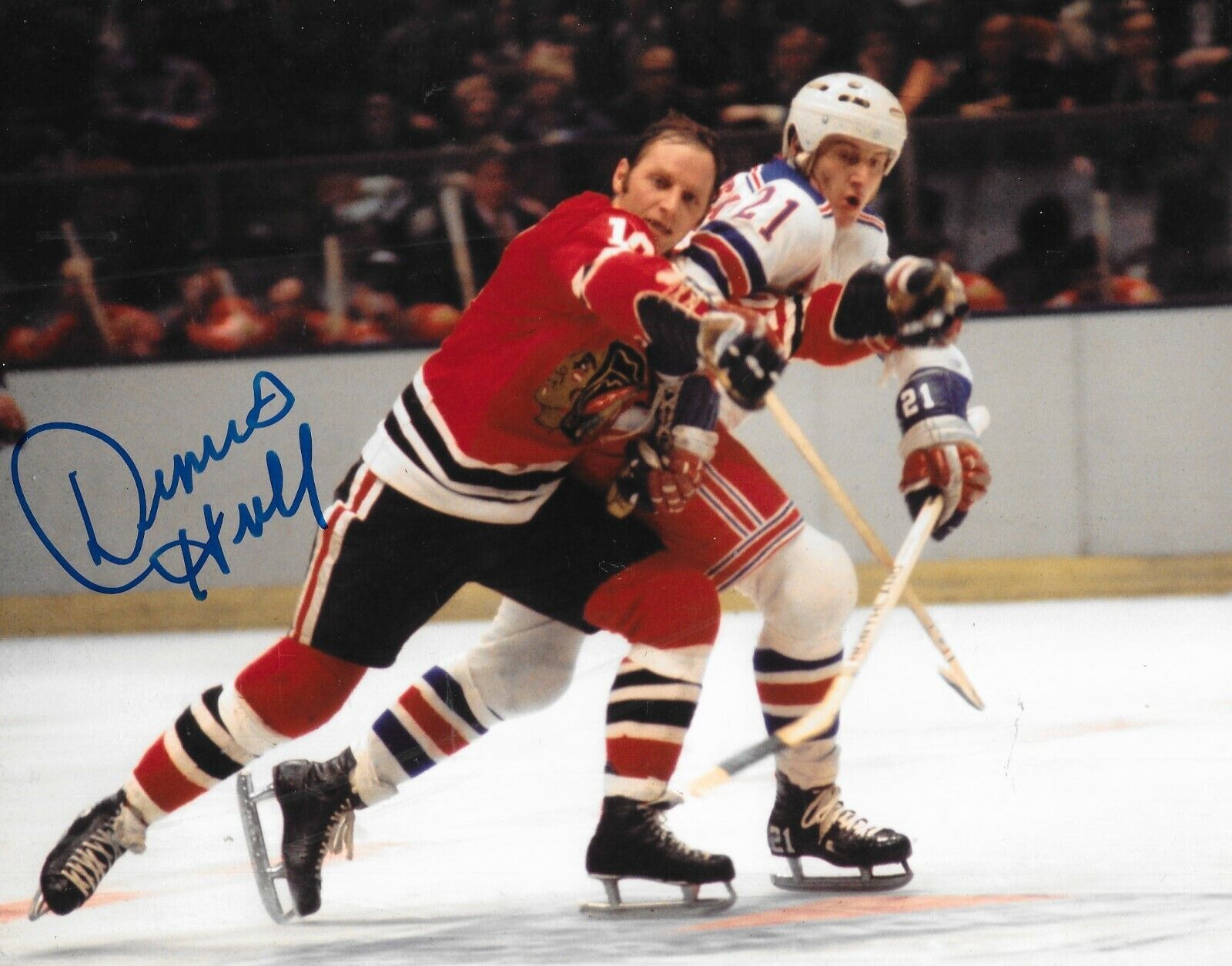 Dennis Hull signed Chicago Blackhawks 8x10 Photo Poster painting autographed Hawks 6