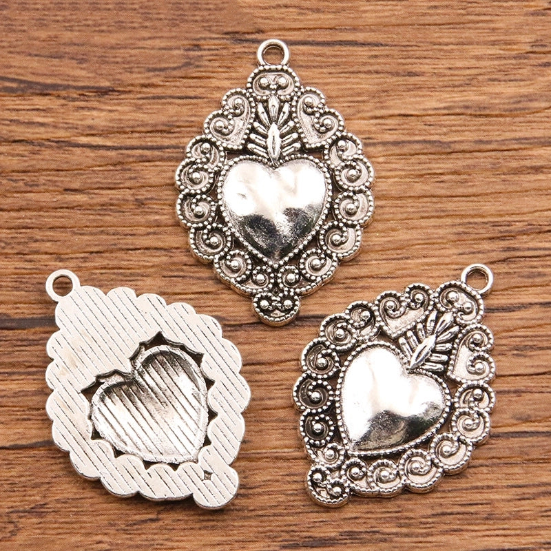 1 Piece Alloy Heart Shape Skull Pendant Jewelry Accessories