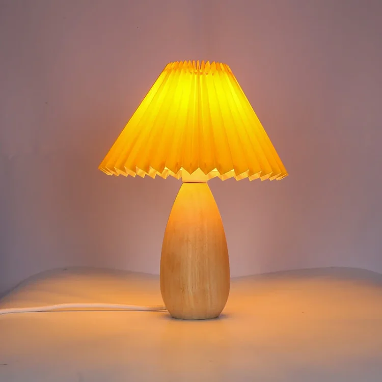 Creative Pleated Wood Table Lamp - Appledas