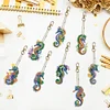 8Pcs DIY Diamond Painting Seahorse Keychain