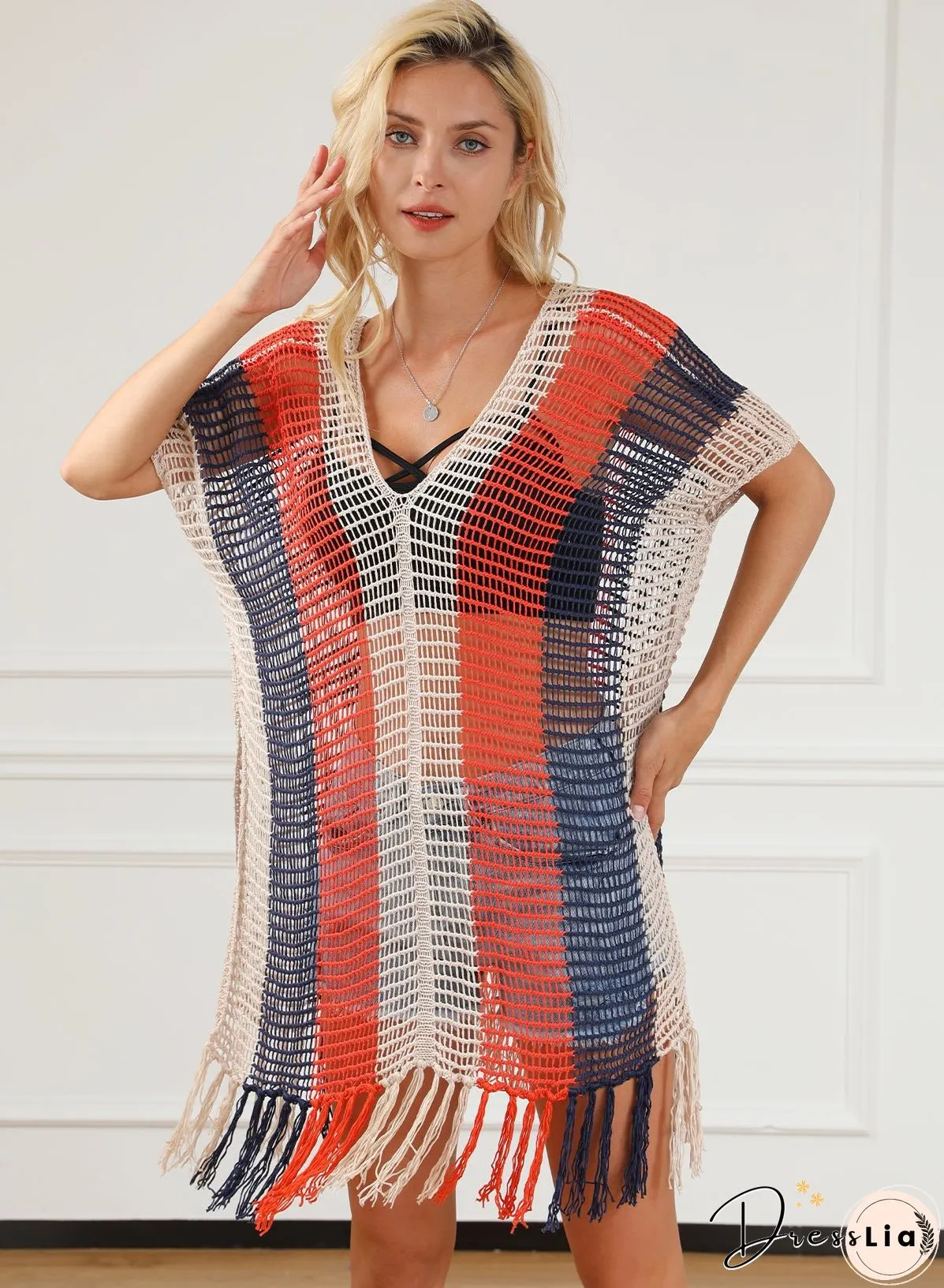 Tassel Crochet Beach Cover Up