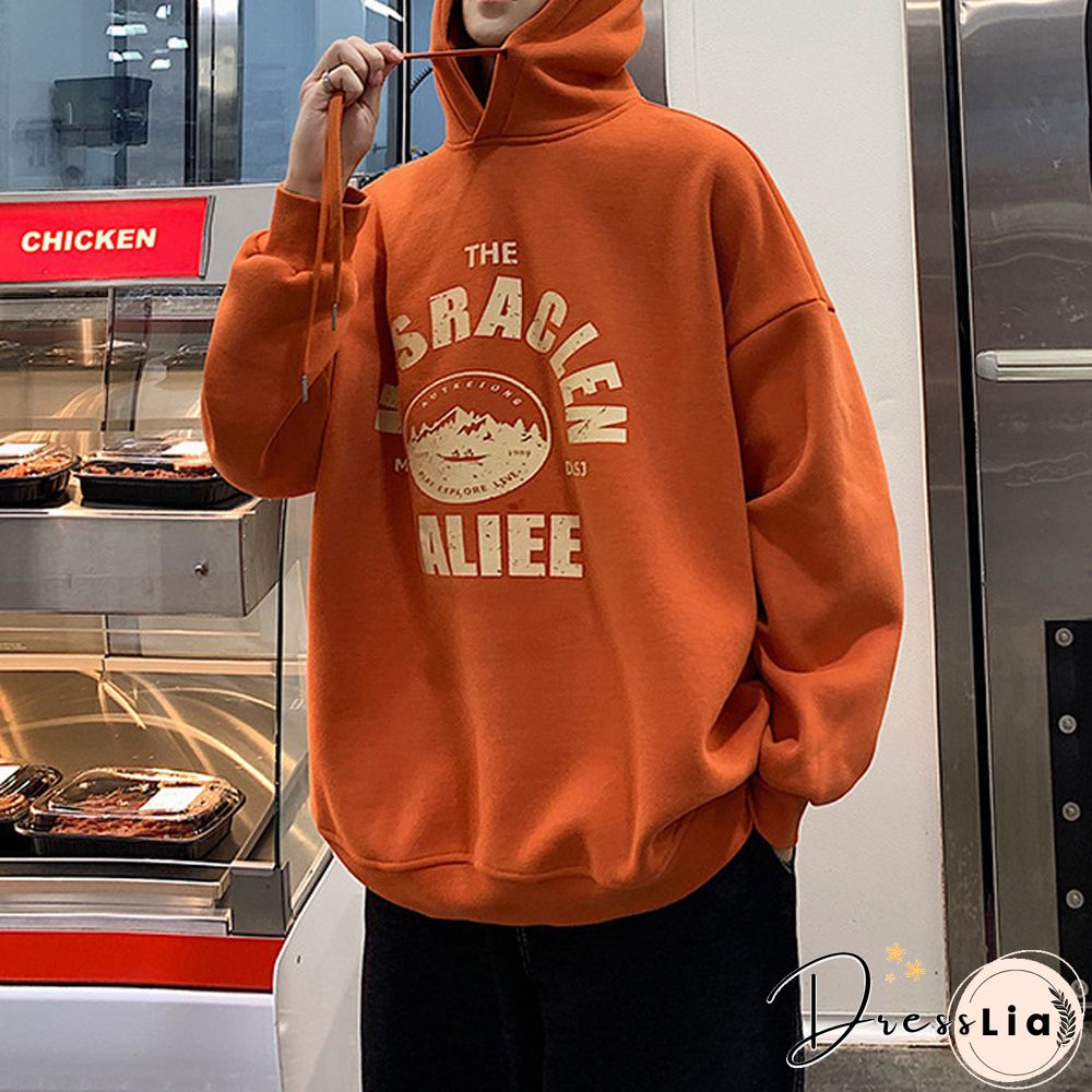 Mens Printed Casual Hoodie