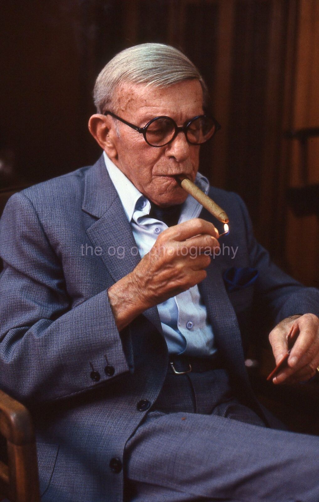 GEORGE BURNS Vintage 35mm FOUND SLIDE Transparency ACTOR COMEDIAN Photo Poster painting 01 T 3 A