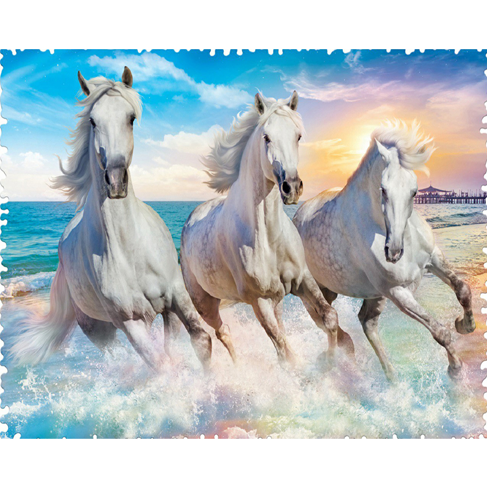 

Horse - 11CT Stamped Cross Stitch - 40*50CM, 501 Original
