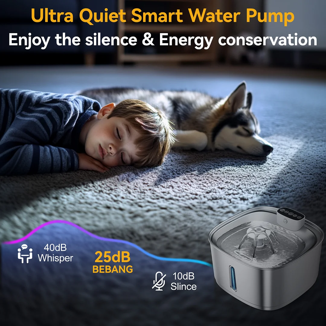 BEBANG Wireless Cat Water Fountain, 108oz/3.2L Automatic Pet Fountain for Dogs Cats Drinking