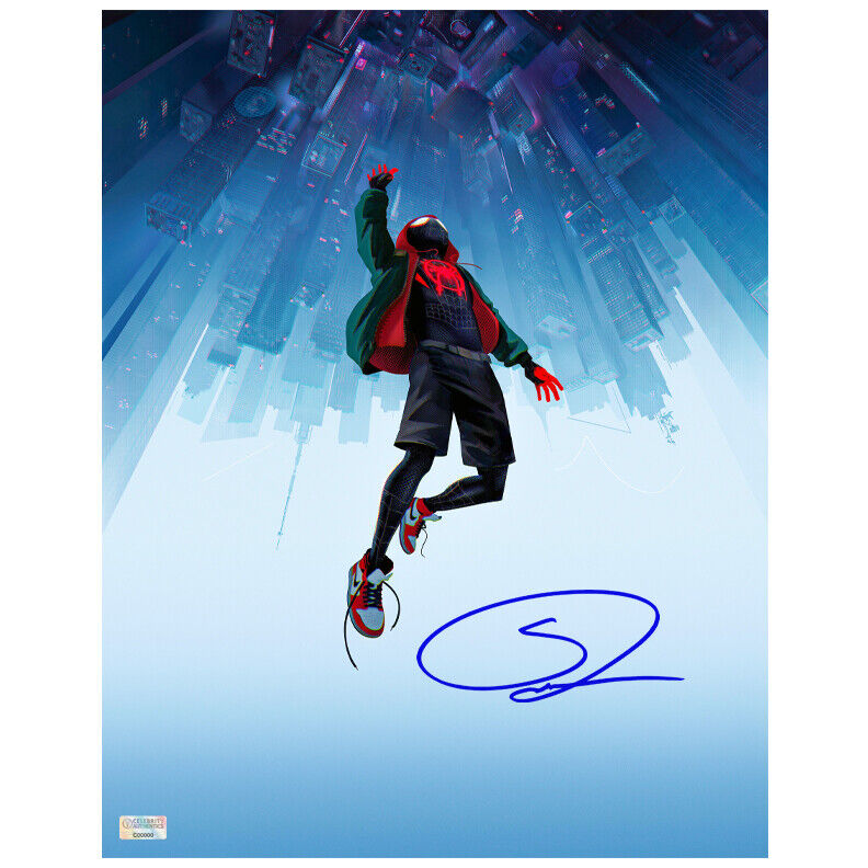 Shameik Moore Autographed Spider-Man Into The Spider-Verse The Dive 11x14 Photo Poster painting