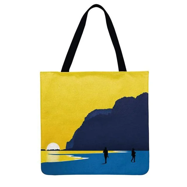 Linen Eco-friendly Tote Bag - Abstract Scenery