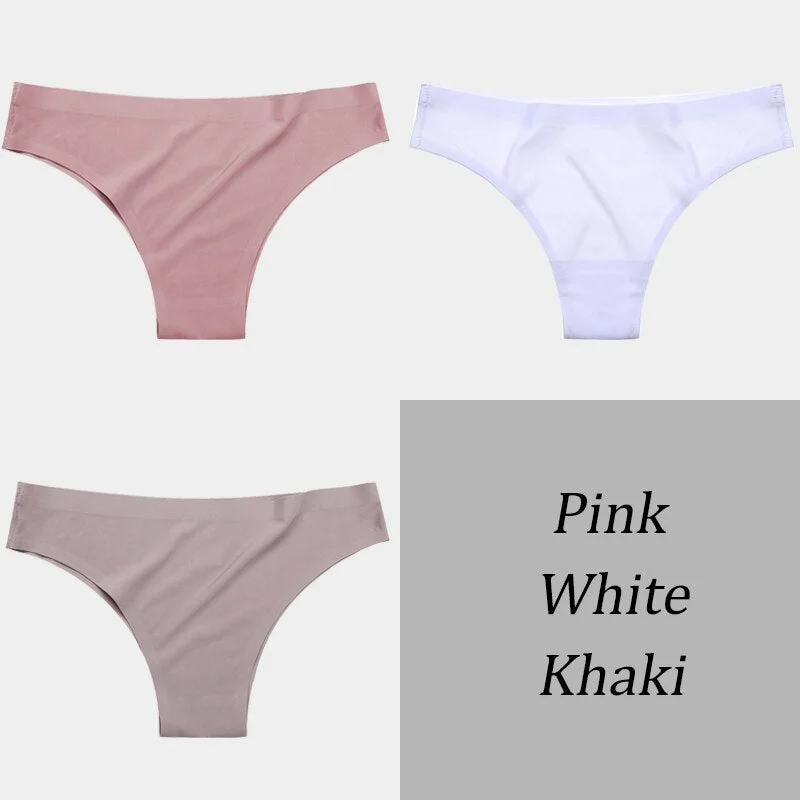 3PCS/Set Women Seamless Panties Sexy Underwear Invisible Lingerie Breathable Briefs Ice Silk Ultra-thin Intimate Underpants M-XL