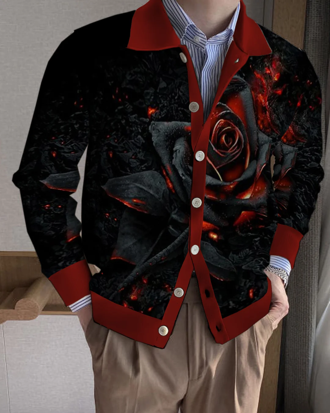 Men's Lapel Knitted Sweater Cardigan 4537