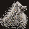 Starlit Beaded White Wolf Special Shaped 5D DIY Partial Drill Diamond Painting Kits for Adults Beginners Home Decor Diamonds Dots Gem Art Kits 11.81 X11.81inch