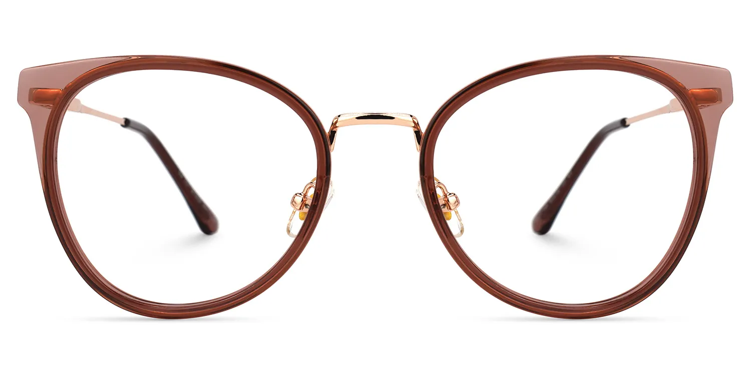 Steele Rot Rund Brille Rot