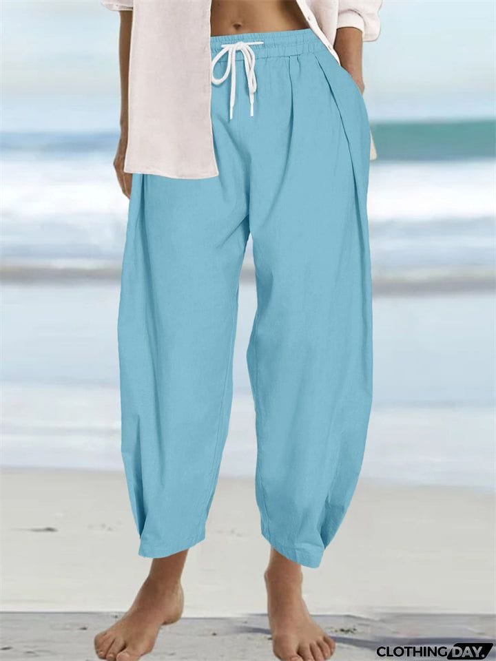 Ladies Casual Plus Size Loose-fitting Beach Pants