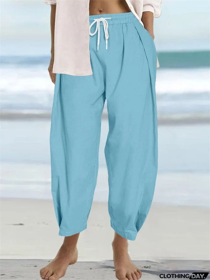Ladies Casual Plus Size Loose-fitting Beach Pants