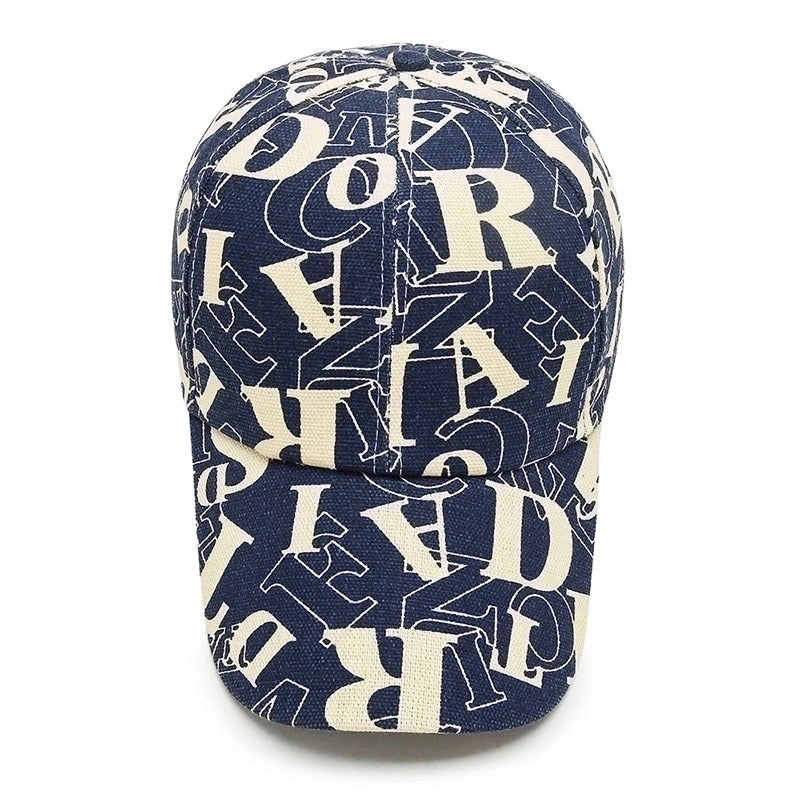 Unisex Basic Color Block Printing Flat Eaves Baseball Cap