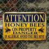 Bee warning - Vintage Metal Signs - 20*30cm/30*40cm - Warning