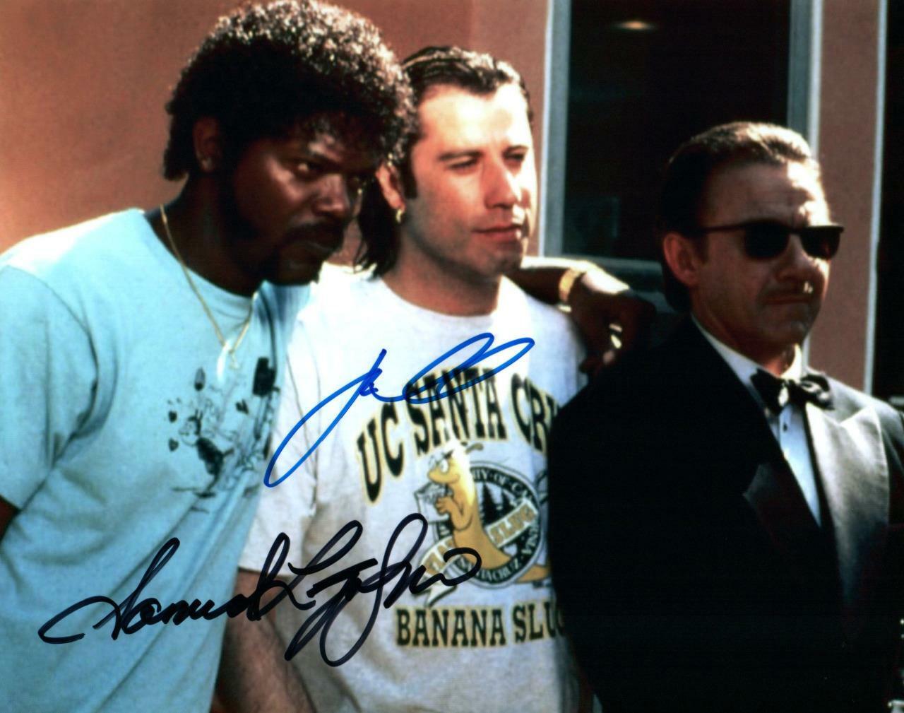 John Travolta Samuel L Jackson signed 8x10 Picture Photo Poster painting autographed COA