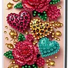 Peintures &agrave; points de diamant, peigne de coussin, perceuse partielle, peignes d&rsquo;art en cristal, peignes de peinture de diamant, cadeau d&rsquo;anniversaire de forme irr&eacute;guli&egrave;re pour femmes et amis (roses &agrave; imprim&eacute; l&eacute;opard)