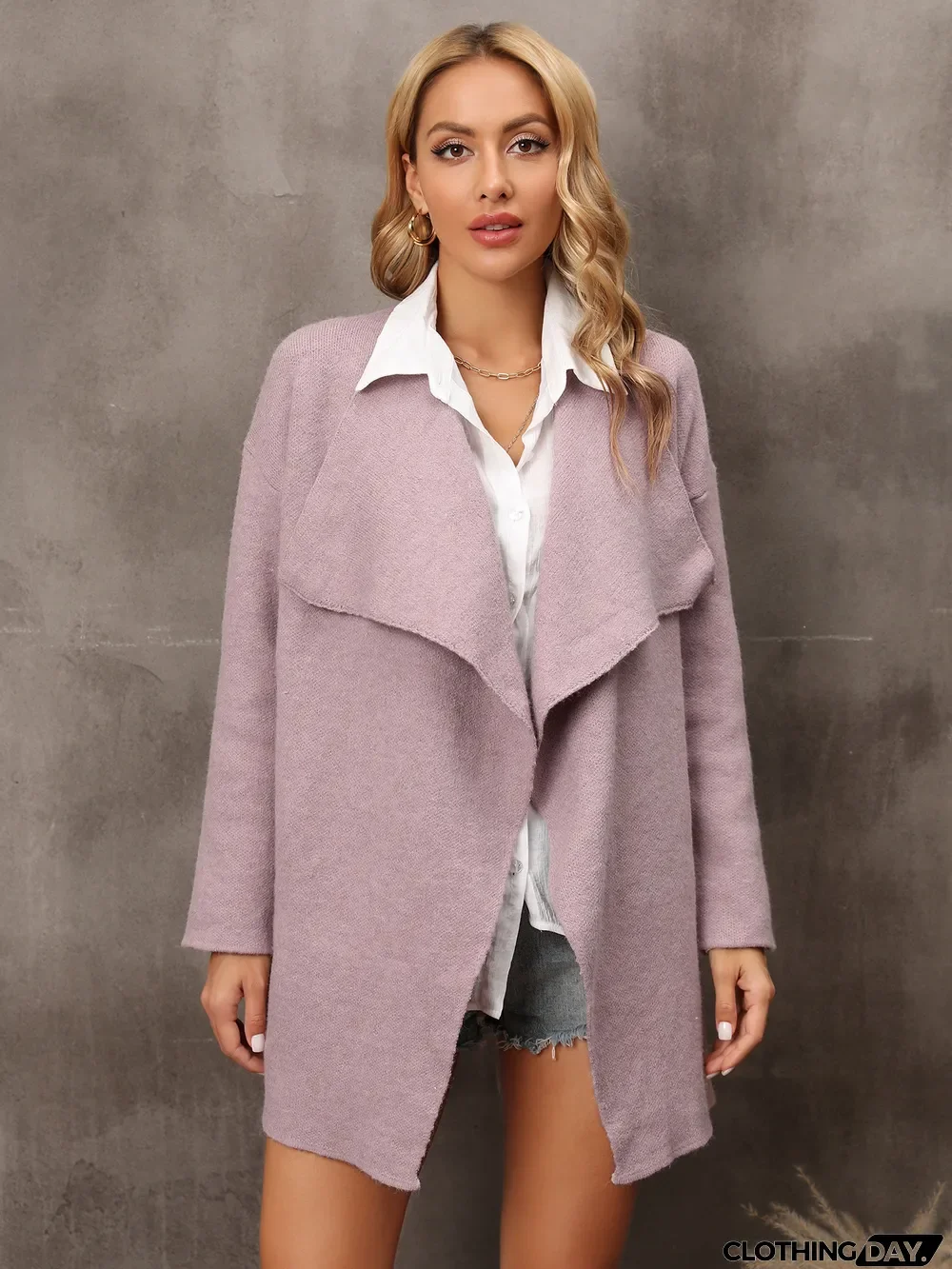 Winter Plus Size Women's Long Style Chic Knitting Jacket