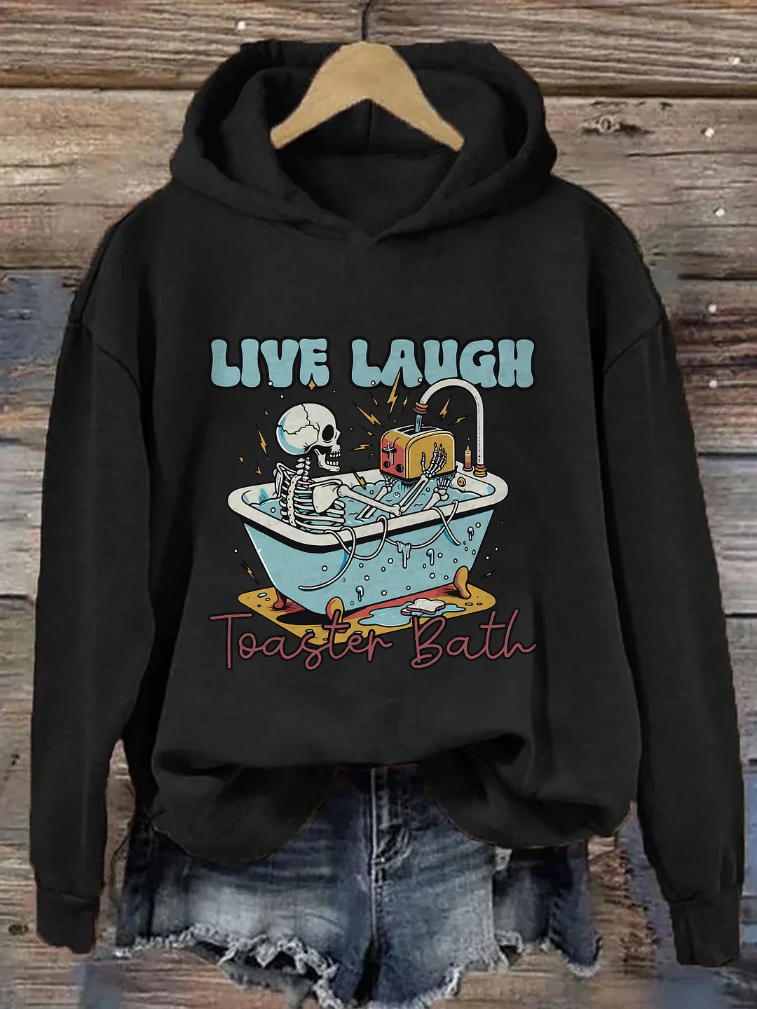 Live Laugh Toaster Bath Hoodie