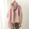 Women's Vintage Mohair Warm Extra Long Tassel Scarf by Inlyline