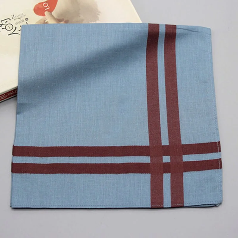 Handkerchiefs Women Cotton Plaid Retro High Quality Elegant Square Towel Pocket Womens Trendy Korean Style Ladies Simple Casual