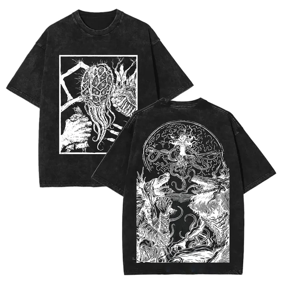 Bloodborne Dark Souls Printed Unisex Washed T-Shirt
