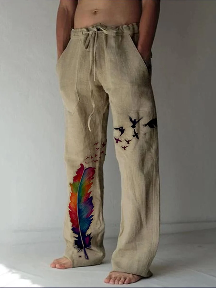 Pre-sale Men's printed casual trousers