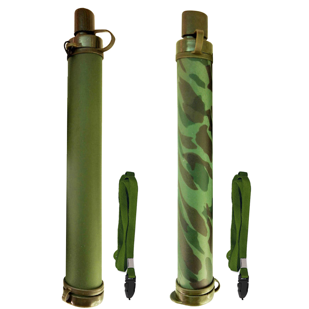 

Camping Straw Water Purifier Outdoor Wild Life Emergency Survival Tools, Army green camouflage, 501 Original