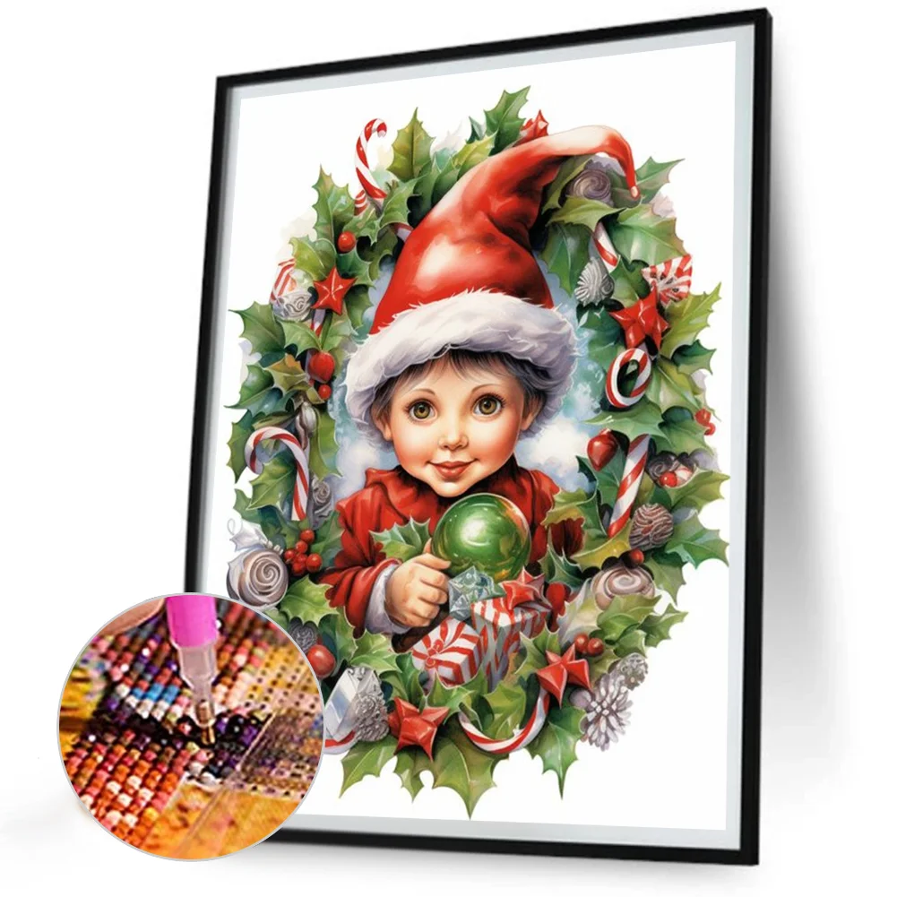 Diamond Painting - Full Round Drill - Xmas Child(Canvas|30*40cm)
