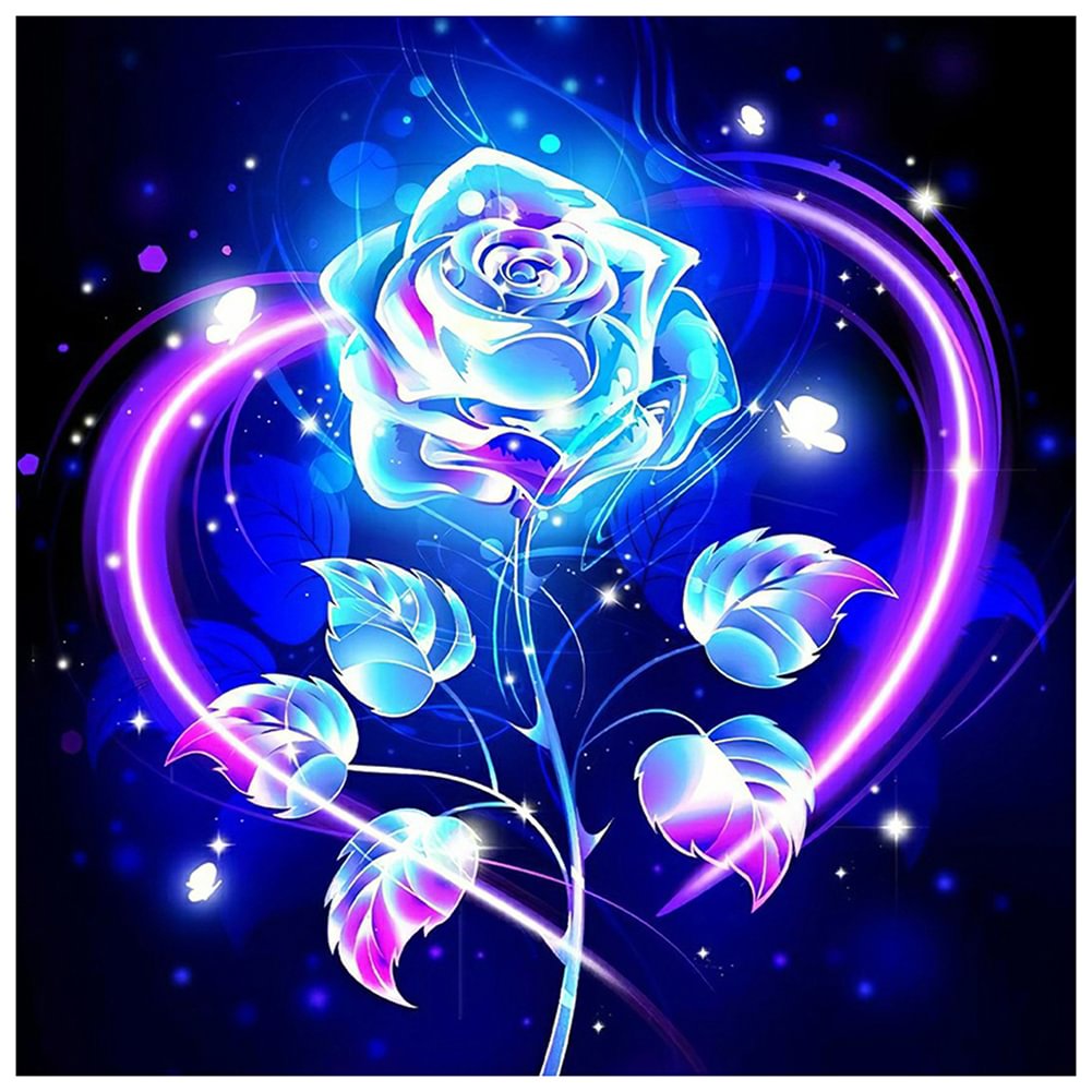 Blue Rose - Full Square - Diamond Painting(30*30cm)