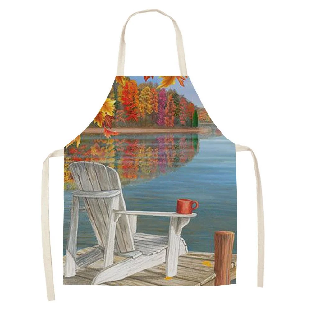 Linen Print Apron - Lakeside Chair - Waterproof