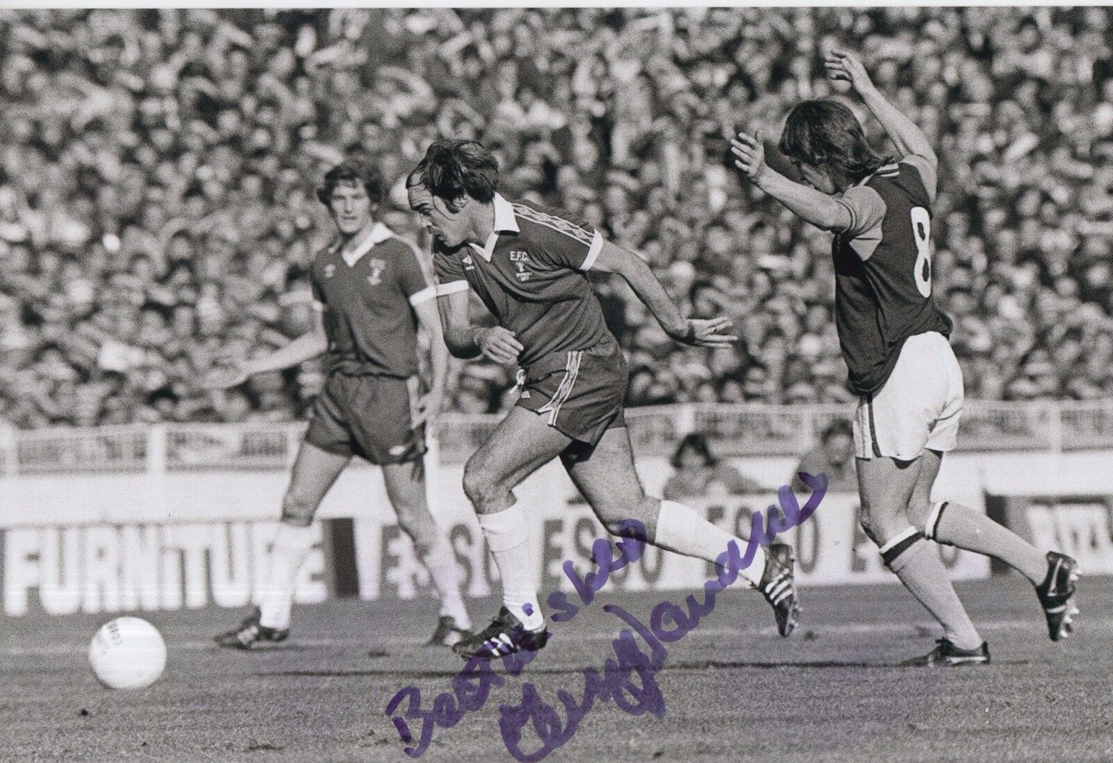 Terry Darracott Hand Signed Everton 12x8 Photo Poster painting.