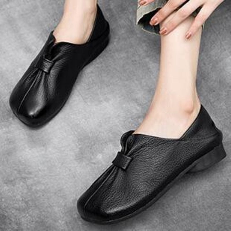 2021 Fashion Women Shoes Genuine Leather Loafers Women Casual Shoes Soft Comfortable Shoes Women Flats Shoes for Women Sneakers