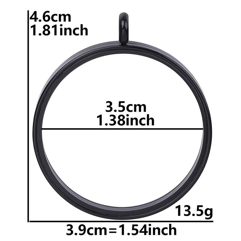 2 Pieces 304 Stainless Steel 18K Gold Plated Circle Solid Color Polished Pendant