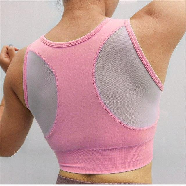 Workout padded top - Flex pink - cropped bra-elleschic
