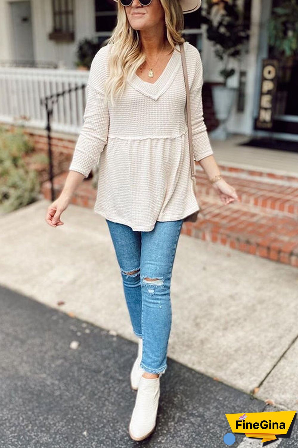 Colorblock Long Sleeve Ruched Top