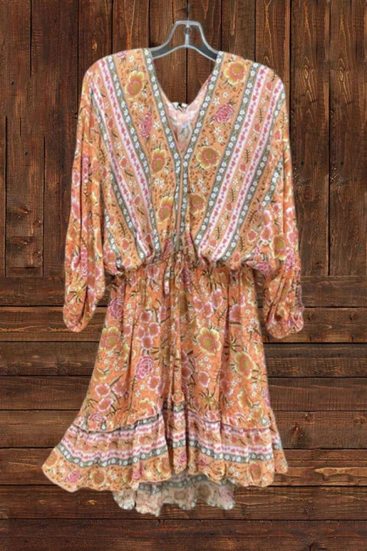 Bohemian Long Sleeve Chiffon Beach Dress