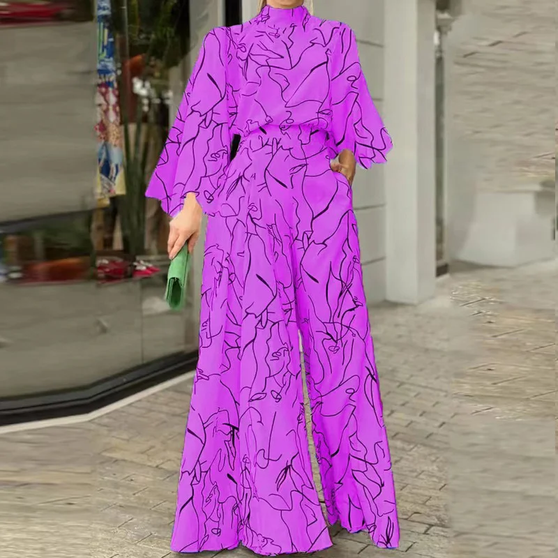 Pongl Pongl Fashion Style Women's Fashion Temperament Striped Print New Jumpsuit 661