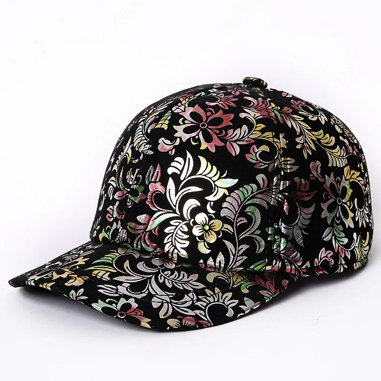 Male Outdoor Baseball Cap Adult Warm Sheepskin Hat Male Printing Leather Cap Students Leisure Peaked Cap Adjustable B-7262