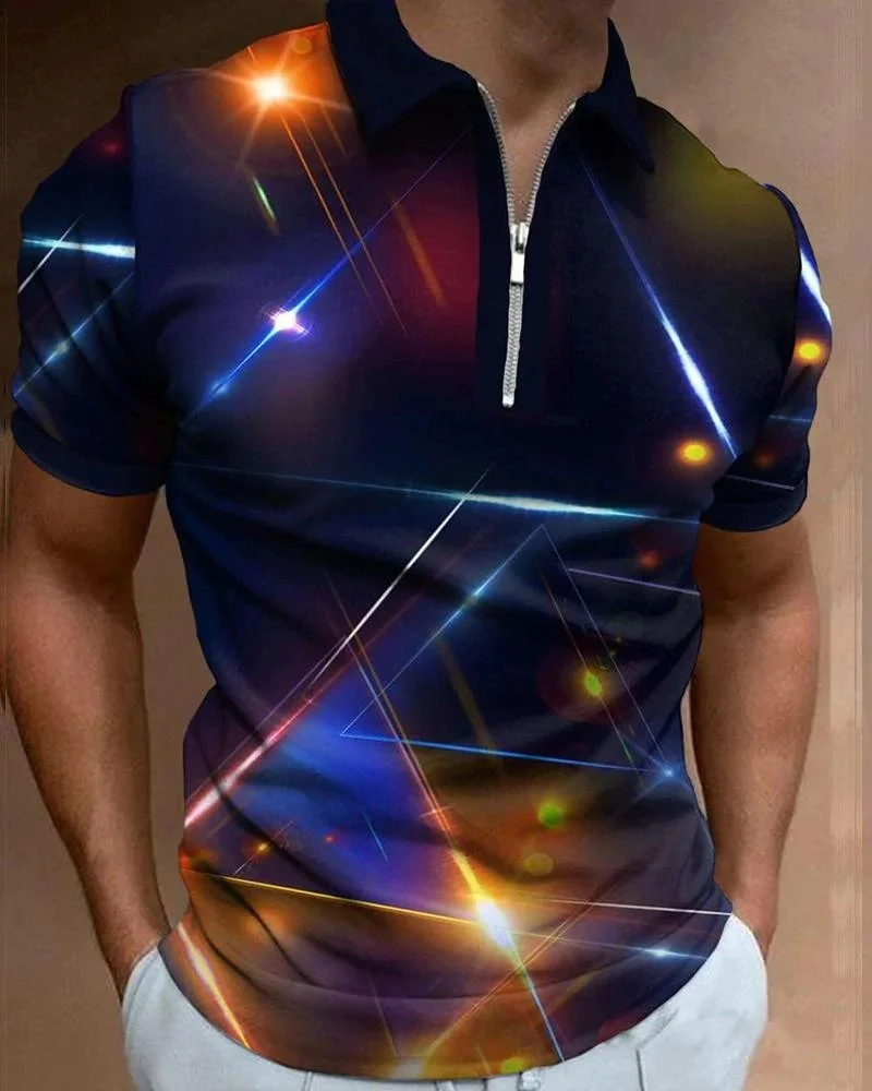 Men's casual printed polo shirt