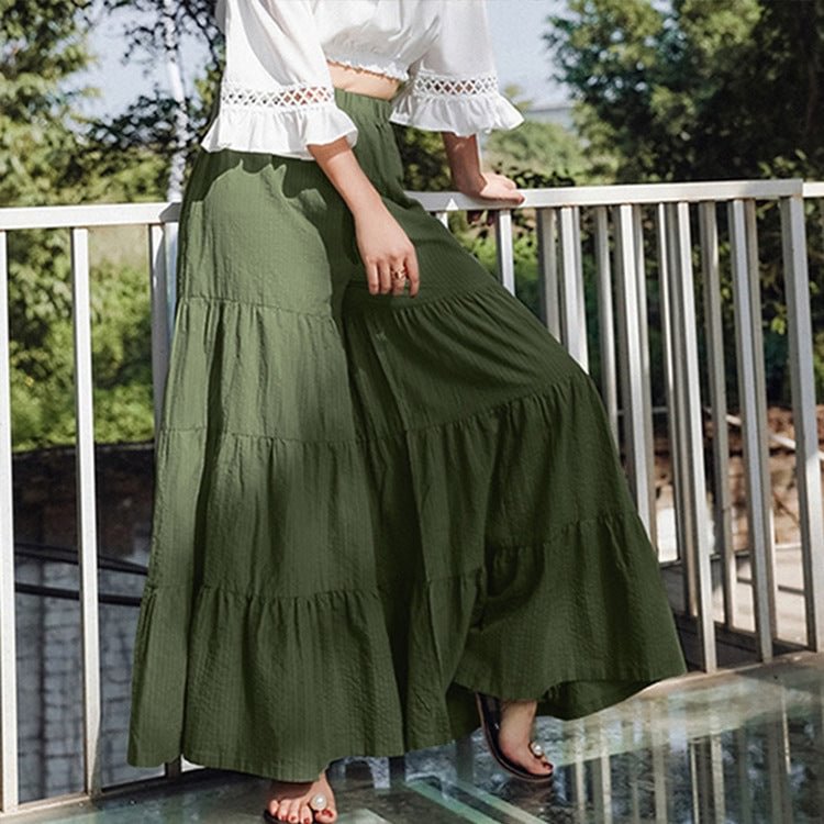 Stitched Thin Cake Pants Skirt Long Pants Ladies Trousers